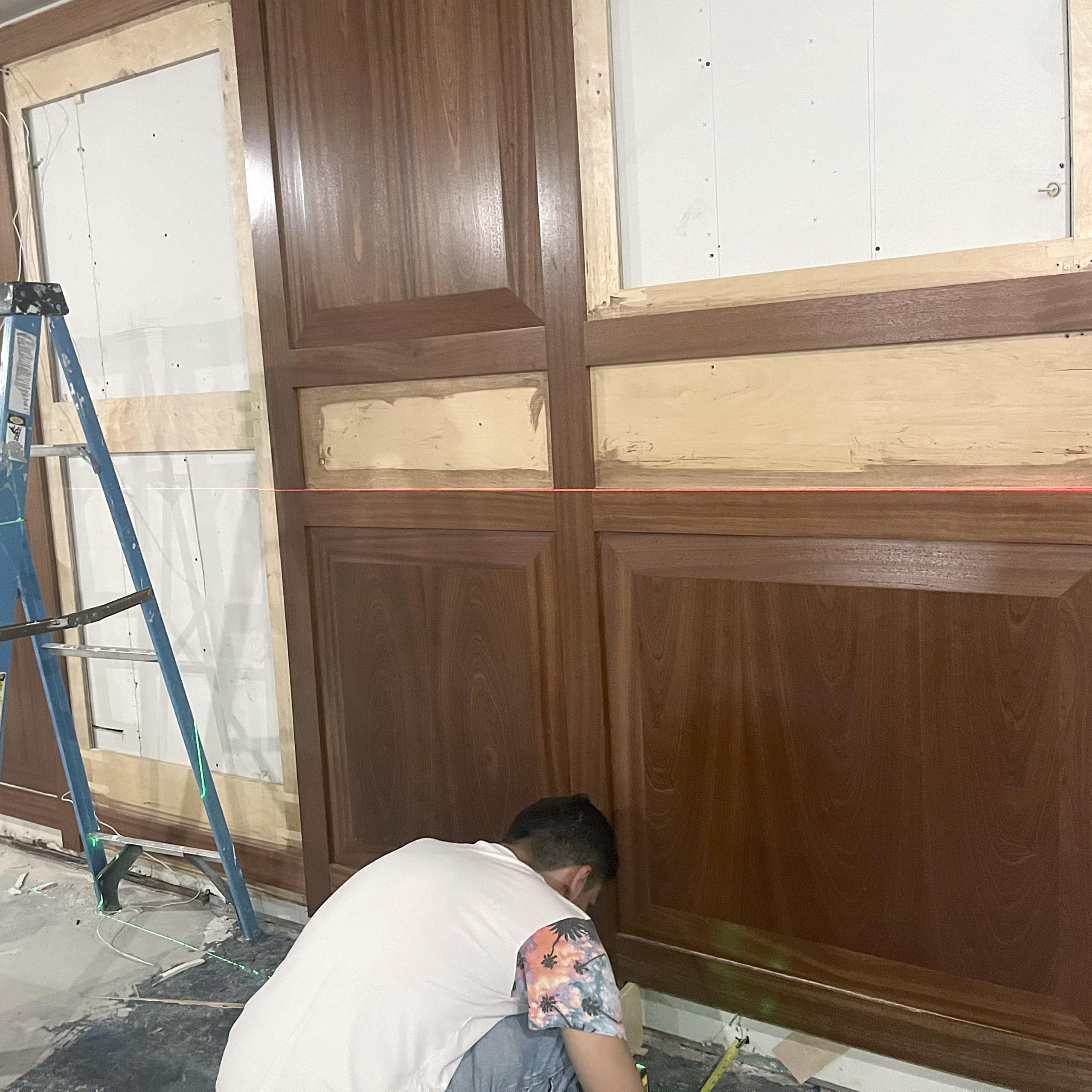 wood panel installation